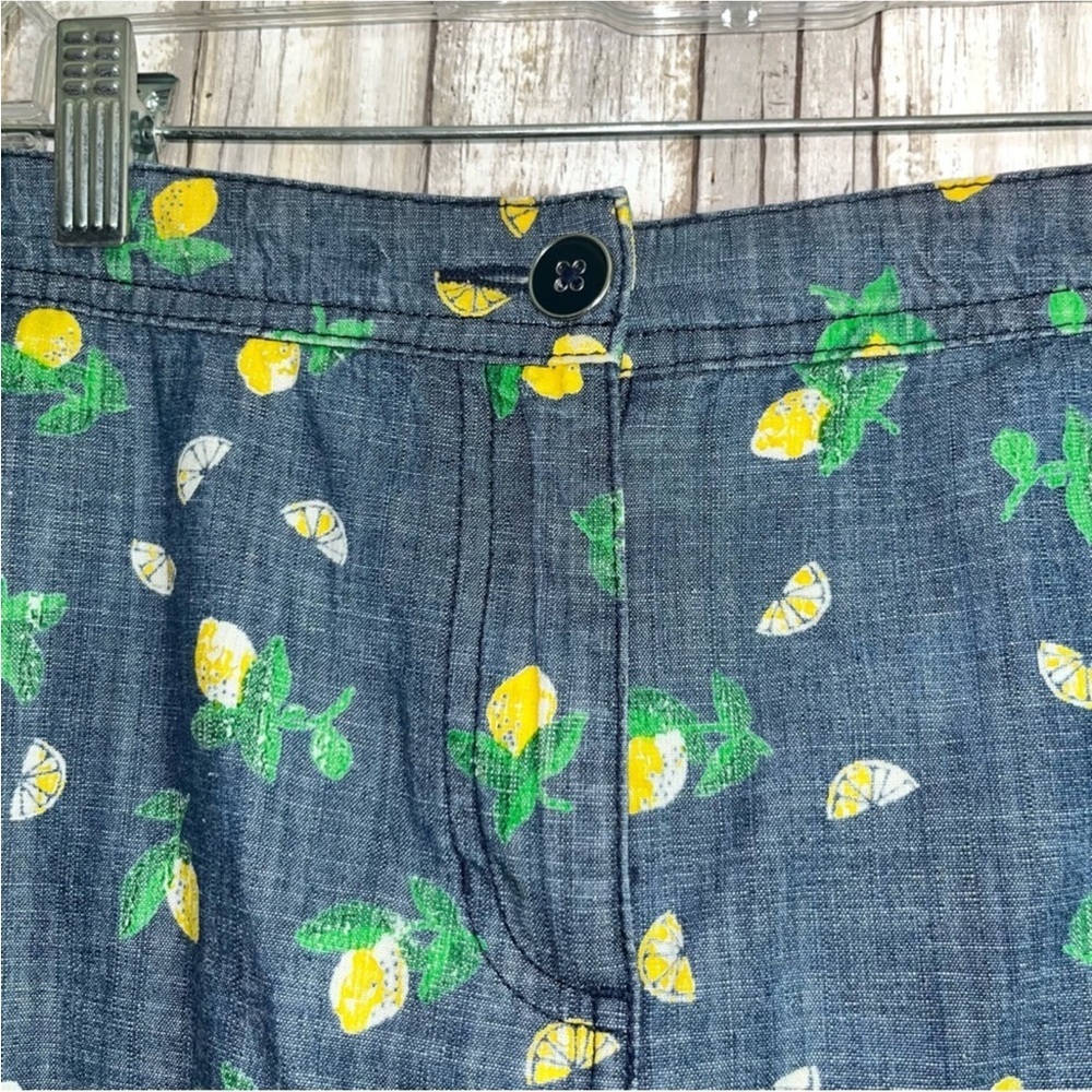 Karen Scott Lemon Print Denim Skort - Picture 5 of 6